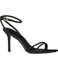 Charles & Keith Black Satin Crystal - embellished Stiletto - heel Sandals UK 6 EU 39 👠 - Reliked