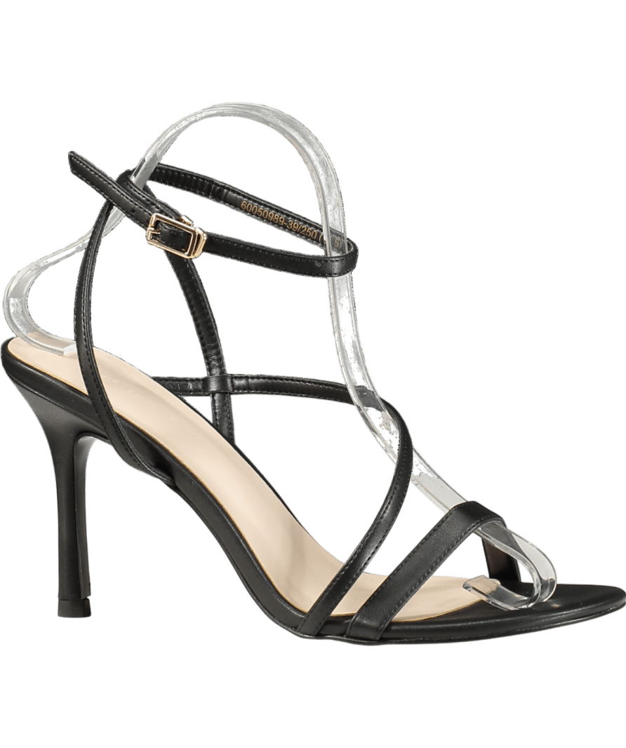 Charles & Keith Black Strappy Heeled Sandals UK 6 EU 39 👠 - Reliked