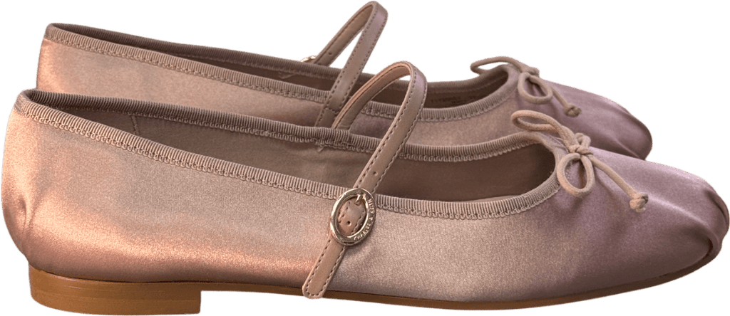 Charles & Keith Dusty Pink Emiko Satin Bow Mary Jane Flats UK 4 EU 37 👠 - Reliked