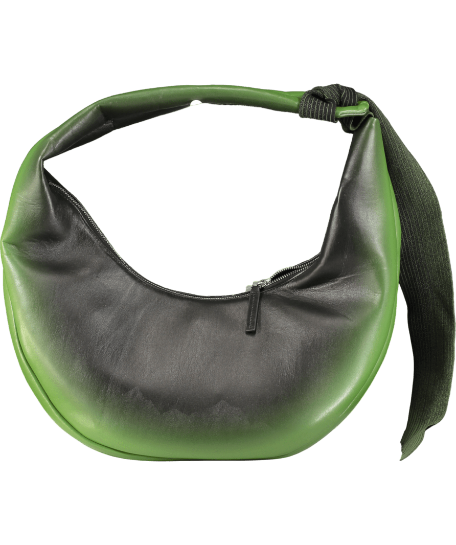 Charles & Keith Green Toni Gradient Knotted Crescent Hobo Bag - Reliked