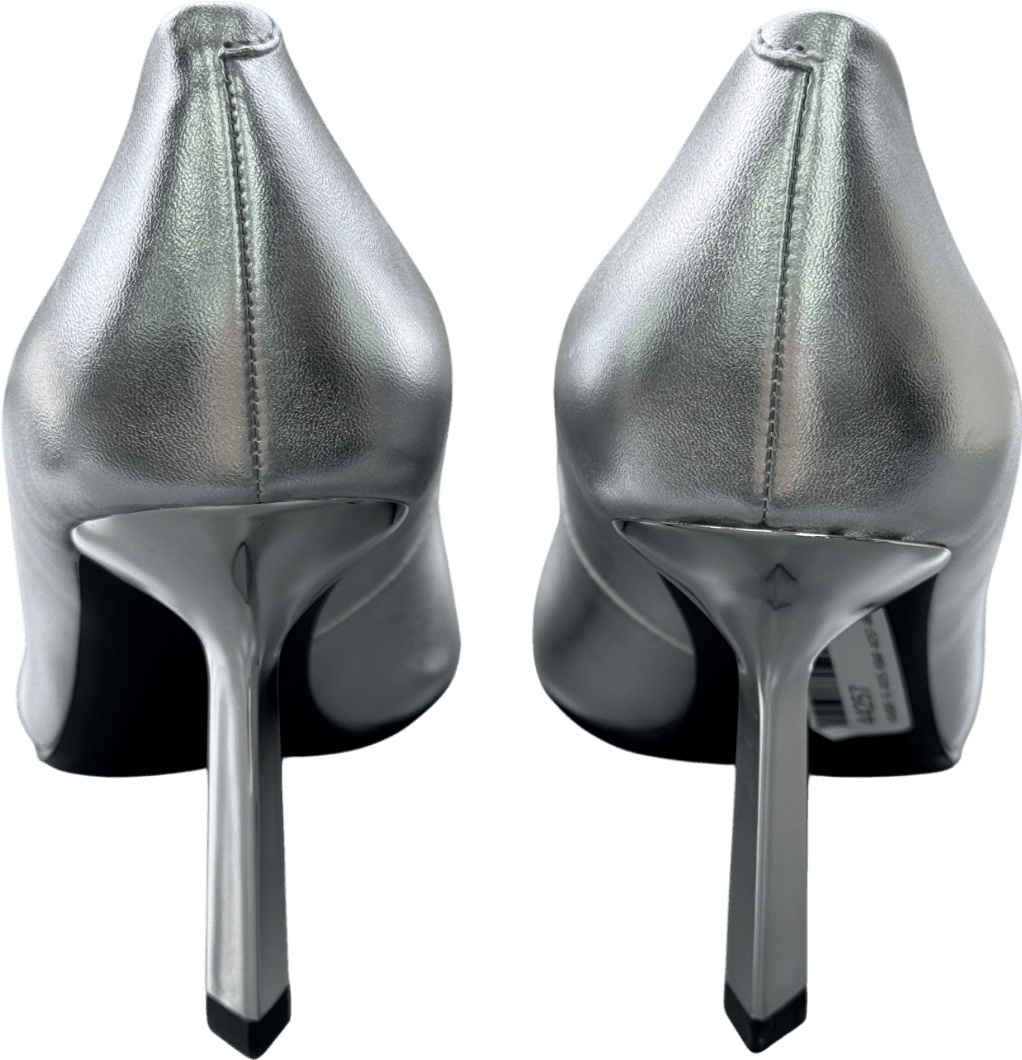 Charles & Keith Metallic Silver Pointed - toe Pumps UK 6 EU 39 👠 - Reliked