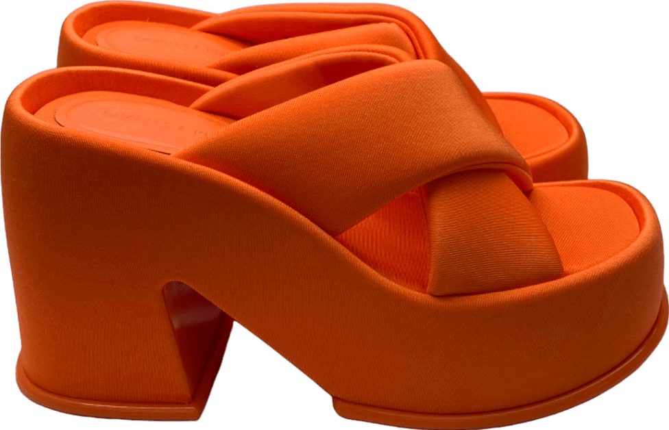 Charles & Keith Orange Block Heel Sandals EU 38 UK 5 - Reliked