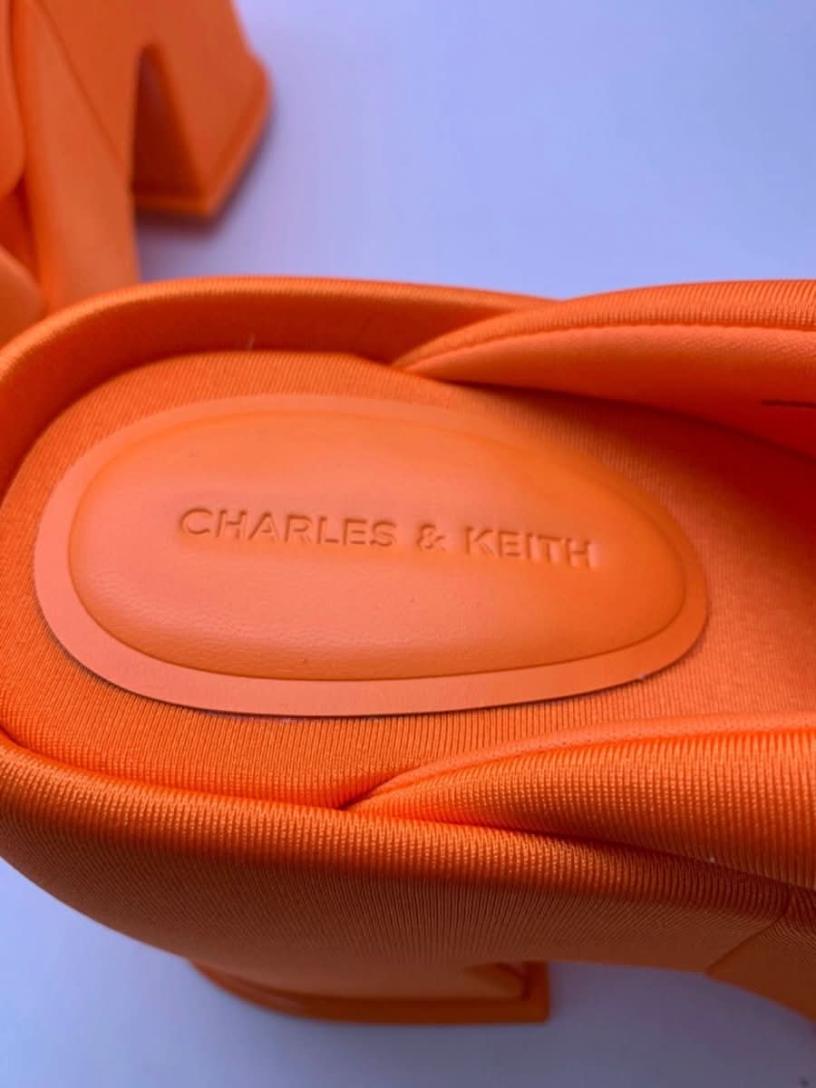 Charles & Keith Orange Block Heel Sandals EU 38 UK 5 - Reliked