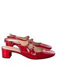 Charles & Keith Red Clementine Double - strap Slingback Mary Jane Pumps UK 4 EU 37 👠 - Reliked