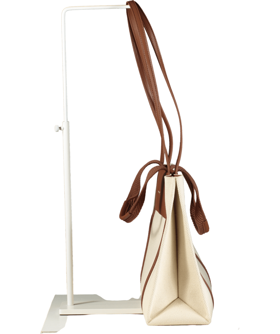 Charles & Keith Shalia Canvas Tote Bag - Beige Canvas - Reliked