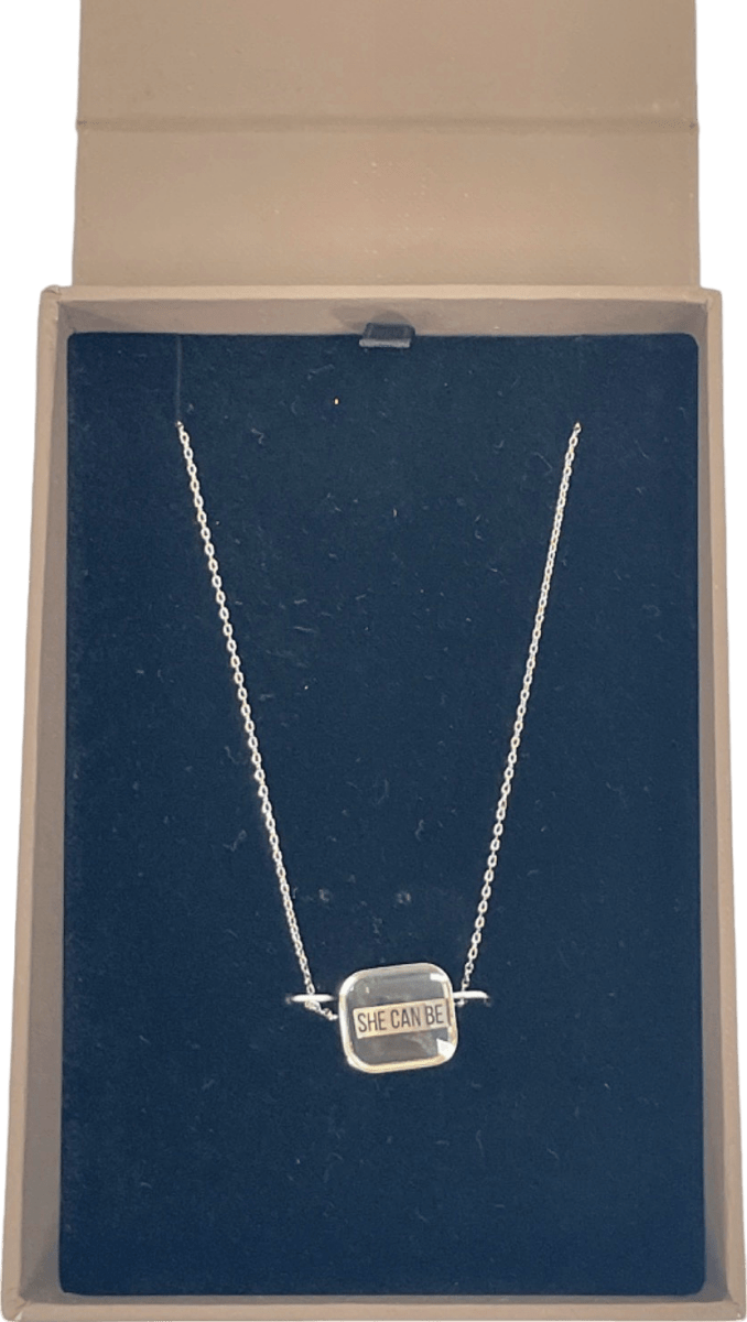 Charles & Keith Silver 'She Can Be' Necklace - Reliked