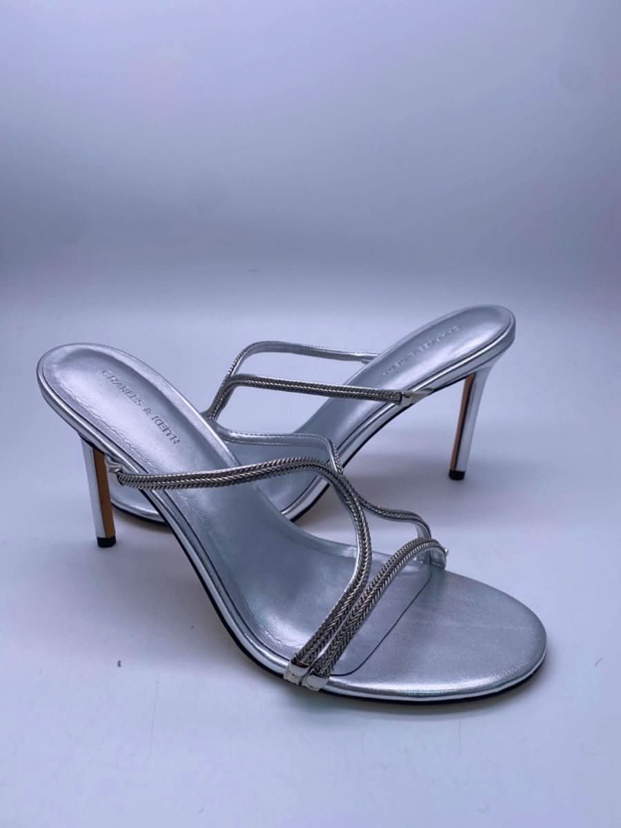 Charles & Keith Silver Strappy Heeled Sandals EU 41 UK 8 - Reliked