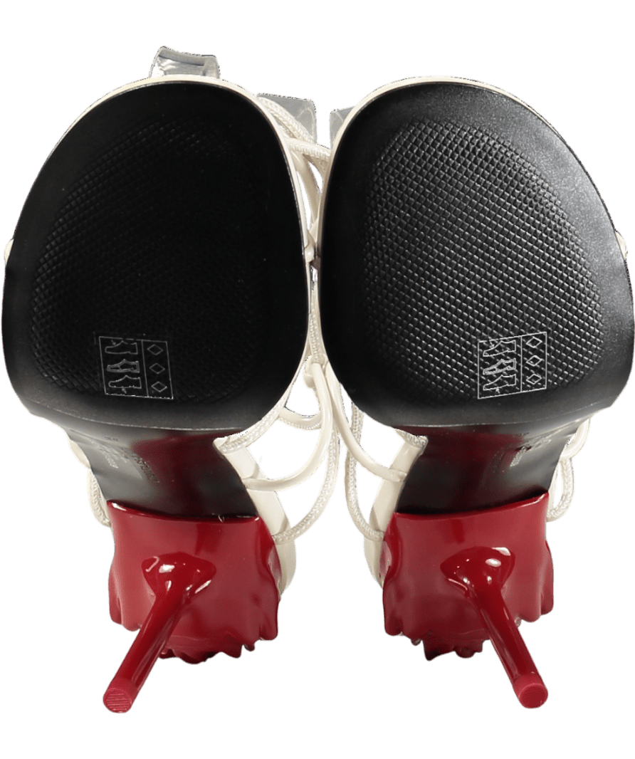 Charles & Keith White Flor Rose - heel Strappy Sandals UK 6 EU 39 👠 - Reliked