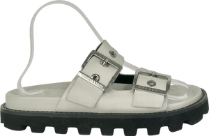 Charles & Keith White Trill Grommet Double-strap Sandals UK 4 EU 37