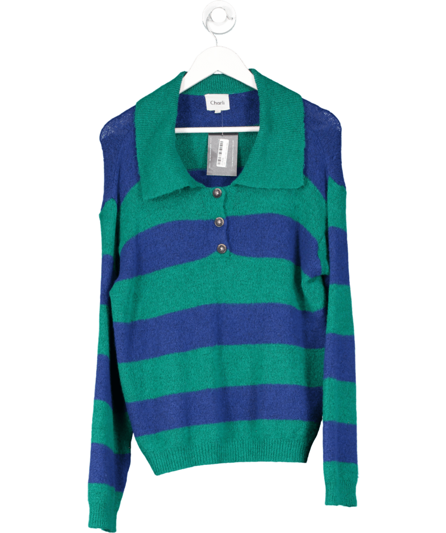 Charli Arlo Sweater - Emerald Blue Marine Stripes One Size - Reliked