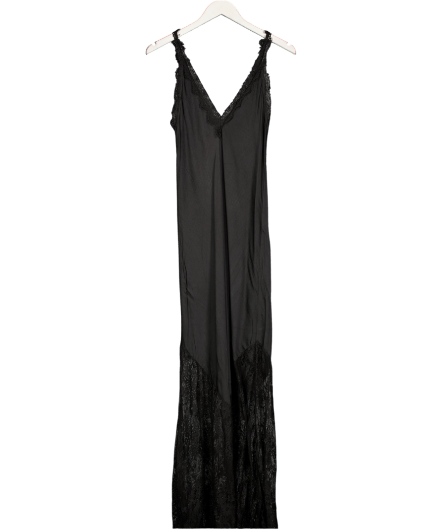Charli Black Lana Satin Maxi Dress One Size - Reliked