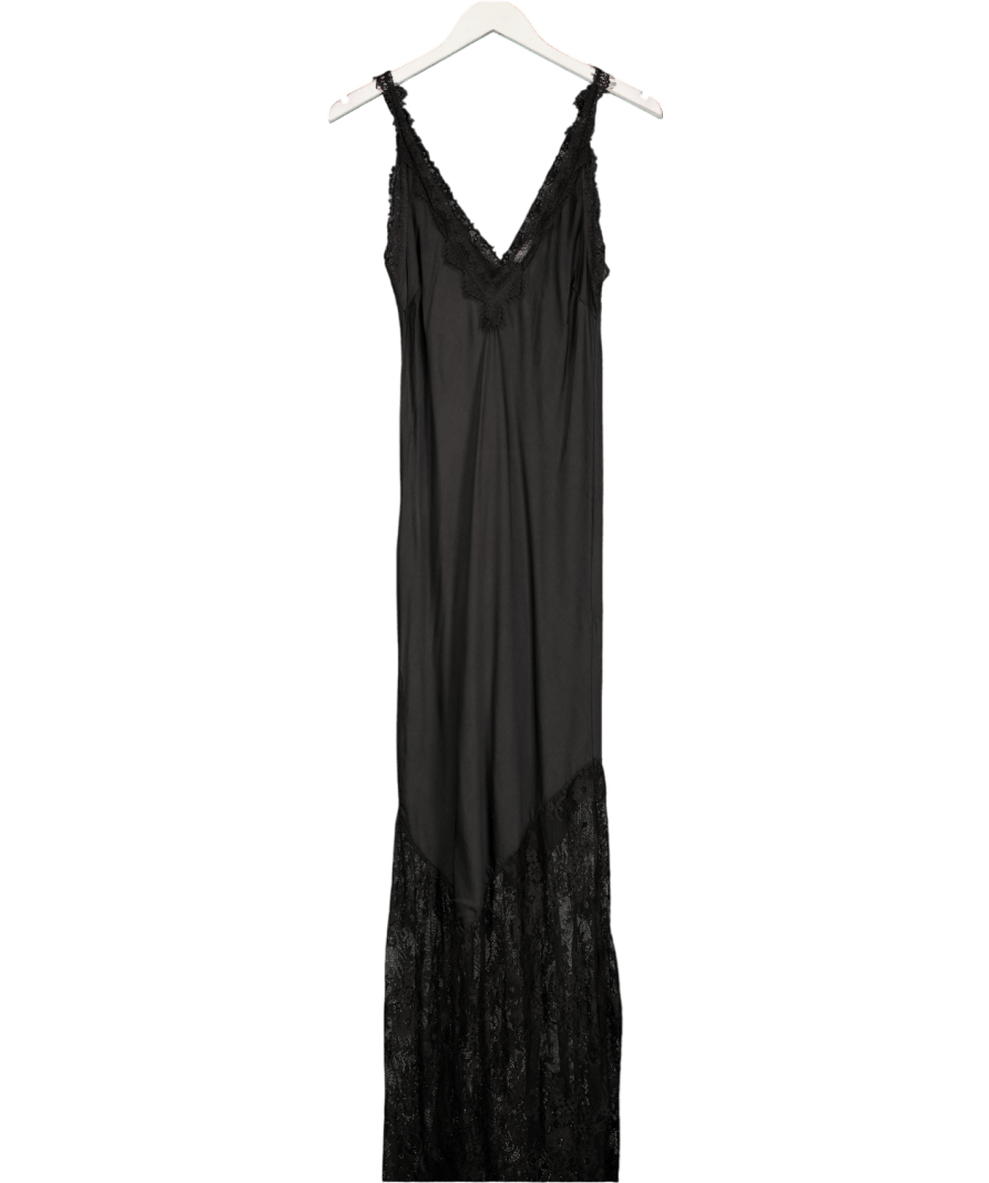 Charli Black Lana Satin Maxi Dress One Size - Reliked