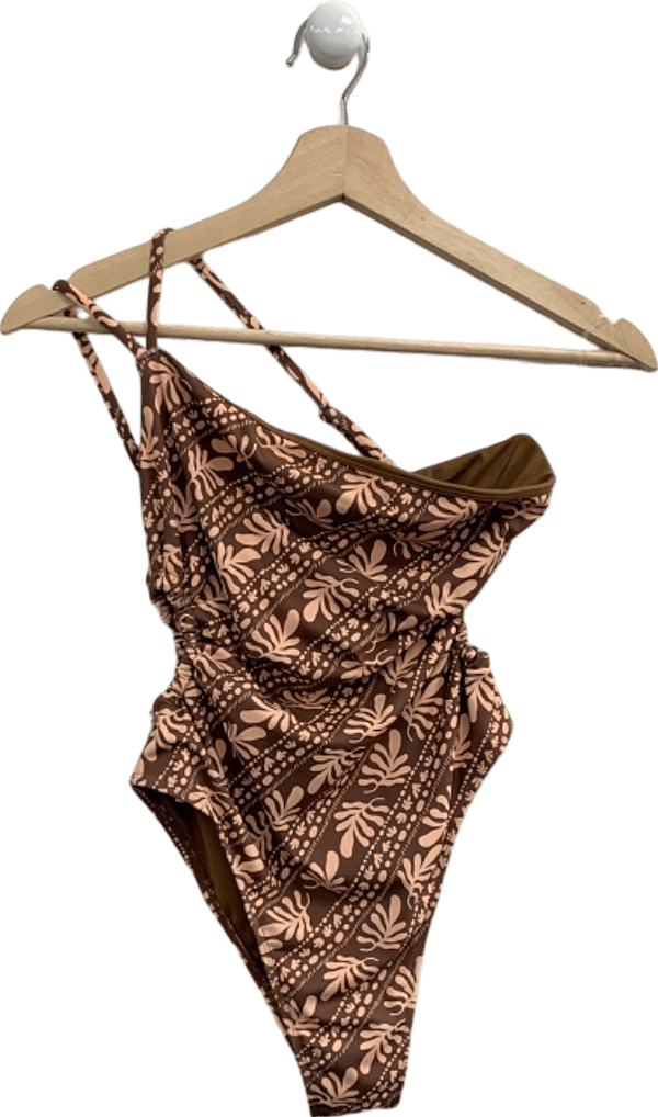 Charlie Holiday Brown Floral One - Piece Swimsuit UK 10 - Reliked