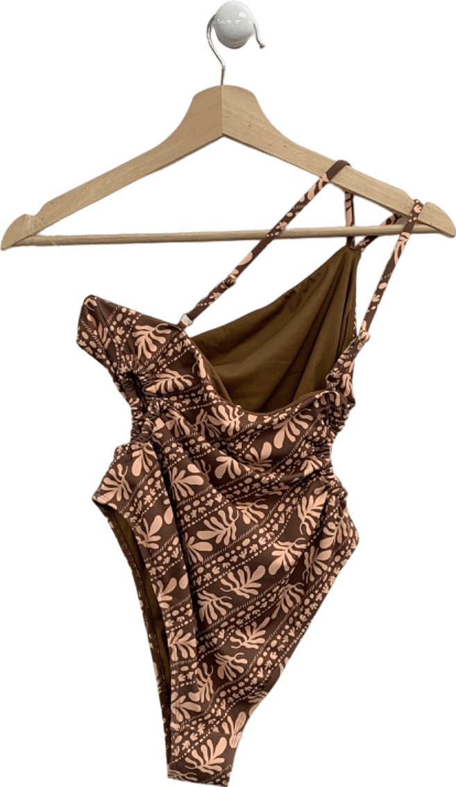 Charlie Holiday Brown Floral One - Piece Swimsuit UK 10 - Reliked
