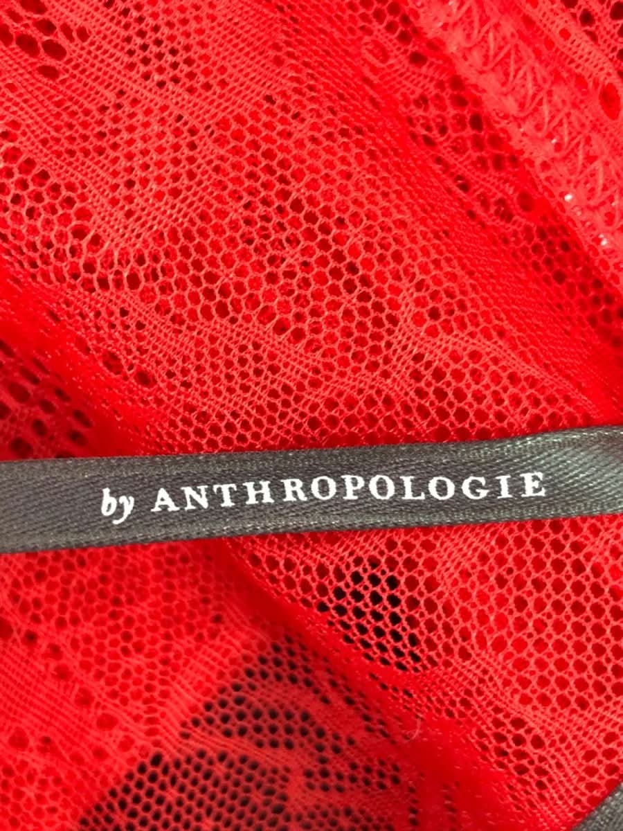 ??Check size Anthropologie Red Lace Long Sleeve Bodysuit S - Reliked