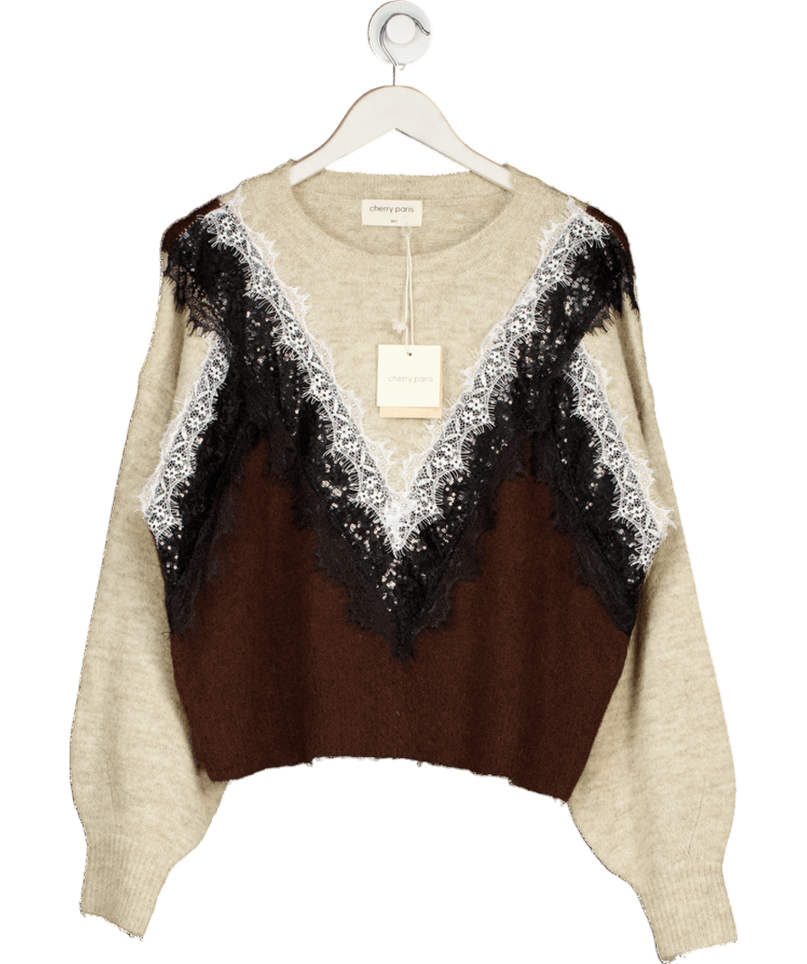 Cherry paris Brown Cerise Jumper UK M/L - Reliked