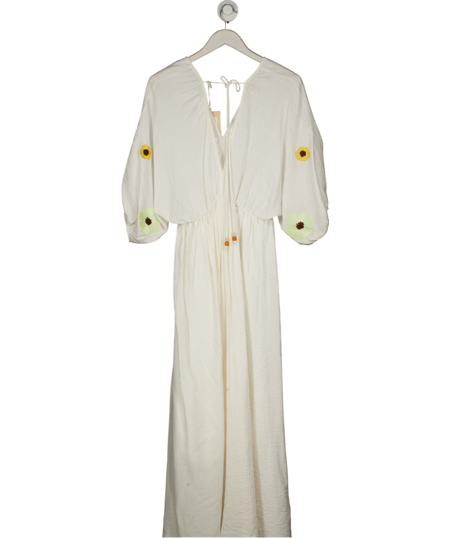 Cherry paris White Floral Maxi Dress UK M/L - Reliked