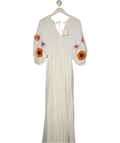 Cherry paris White Floral Maxi Dress UK M/L - Reliked