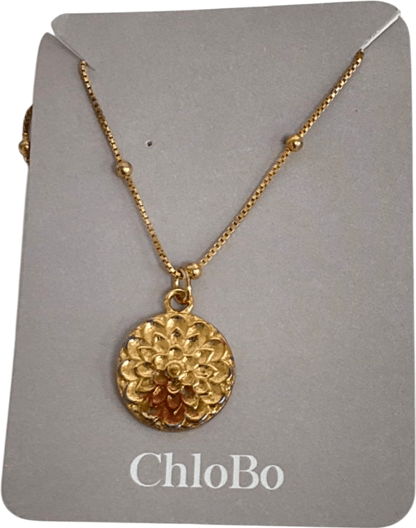 ChloBo Gold plate sterling silver Moon Flower Necklace - Reliked