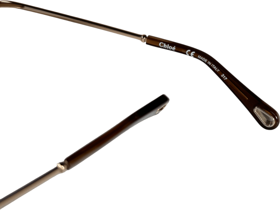 Chloé Metallic Gold Tone Iconic Round Sunglasses In Case One Size - Reliked