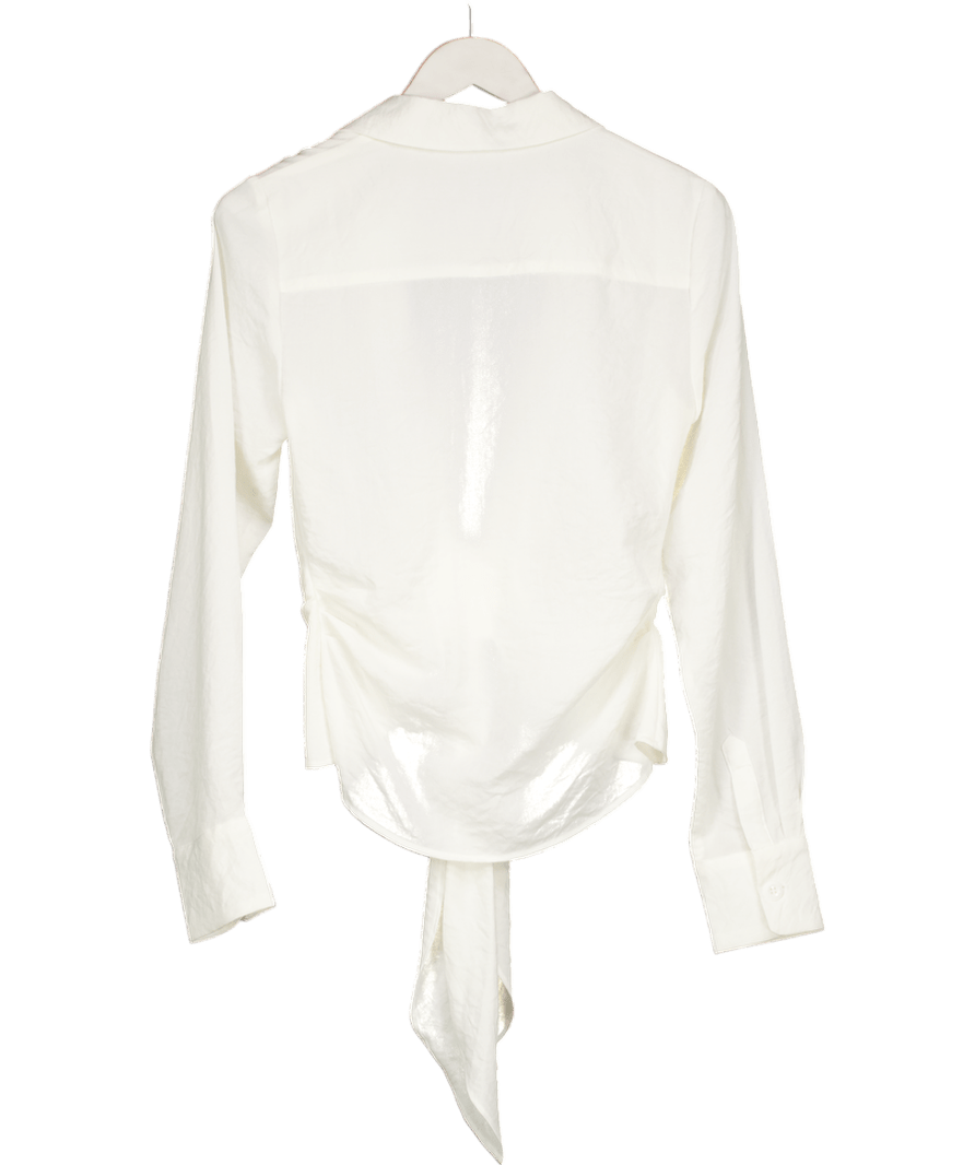 Choosy White Tie - up Effect Shirt UK S - Reliked