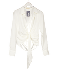 Choosy White Tie - up Effect Shirt UK S - Reliked