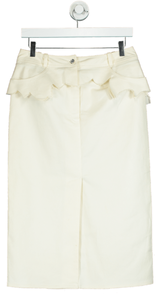 Christian Dior Ivory Ruffled High - Waist Skirt UK 12 - Reliked