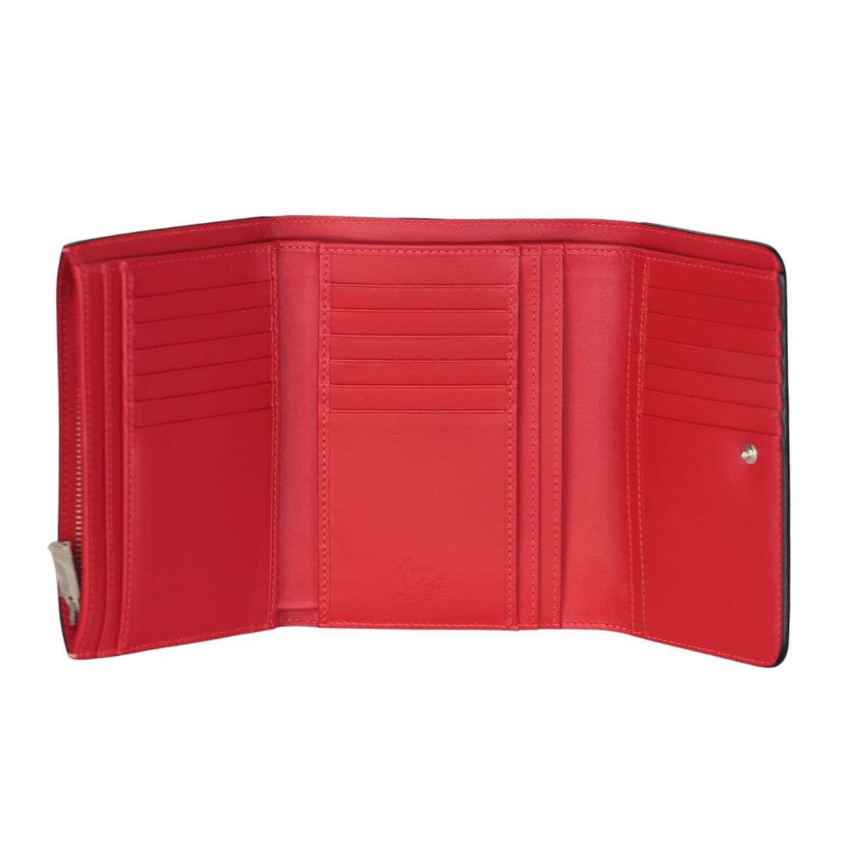 Christian Louboutin Trifold Wallet Nude Pink Loubilou Bicolor Leather Purse / Wallet - Reliked