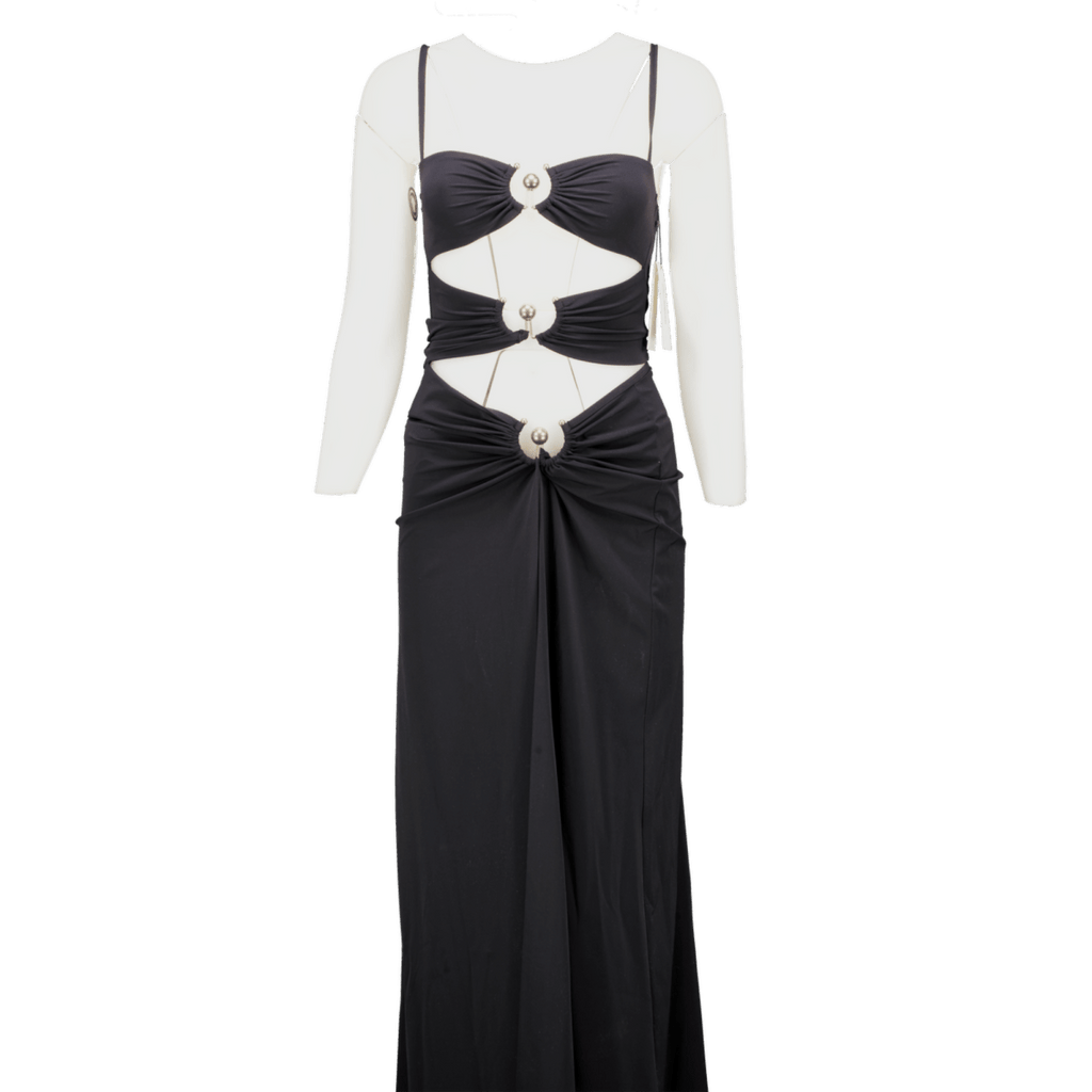 Christopher Esber Black Cut - out Orbit Maxi Dress UK 6 - Reliked