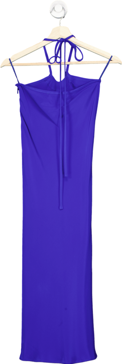 Christopher Esber Blue Silk Halterneck Dress UK 6 - Reliked