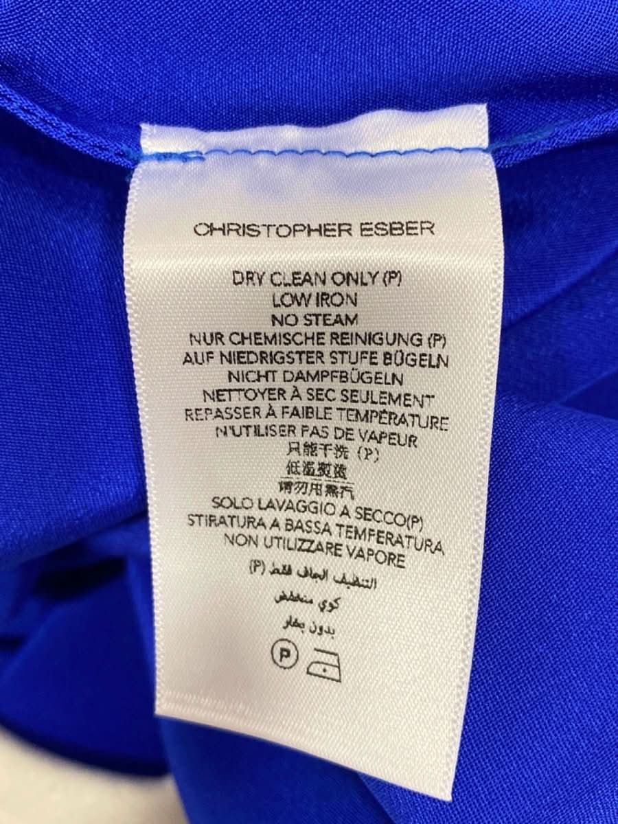 Christopher Esber Blue Silk Halterneck Dress UK 6 - Reliked