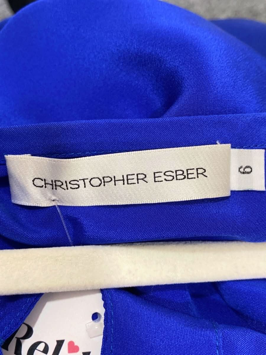 Christopher Esber Blue Silk Halterneck Dress UK 6 - Reliked