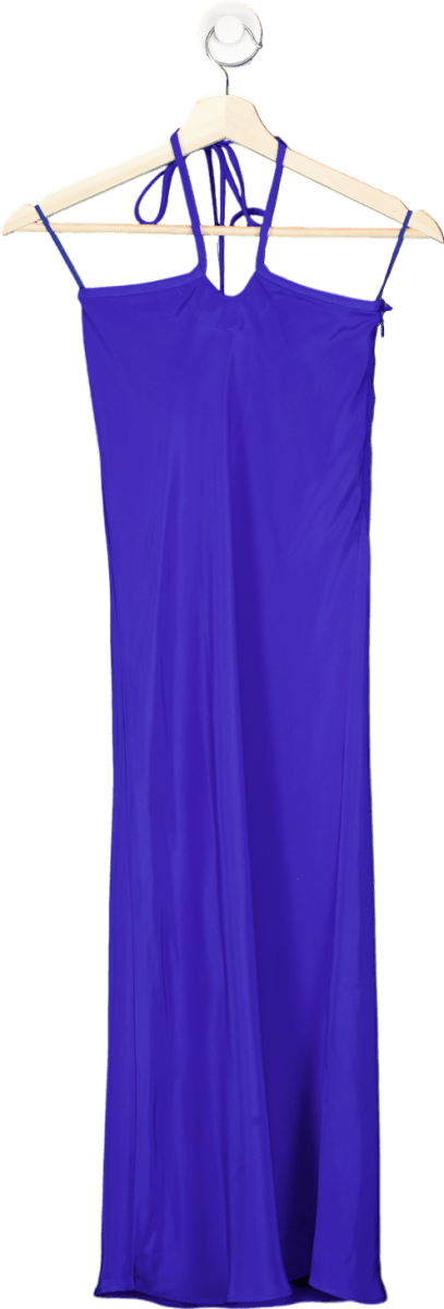Christopher Esber Blue Silk Halterneck Dress UK 6 - Reliked