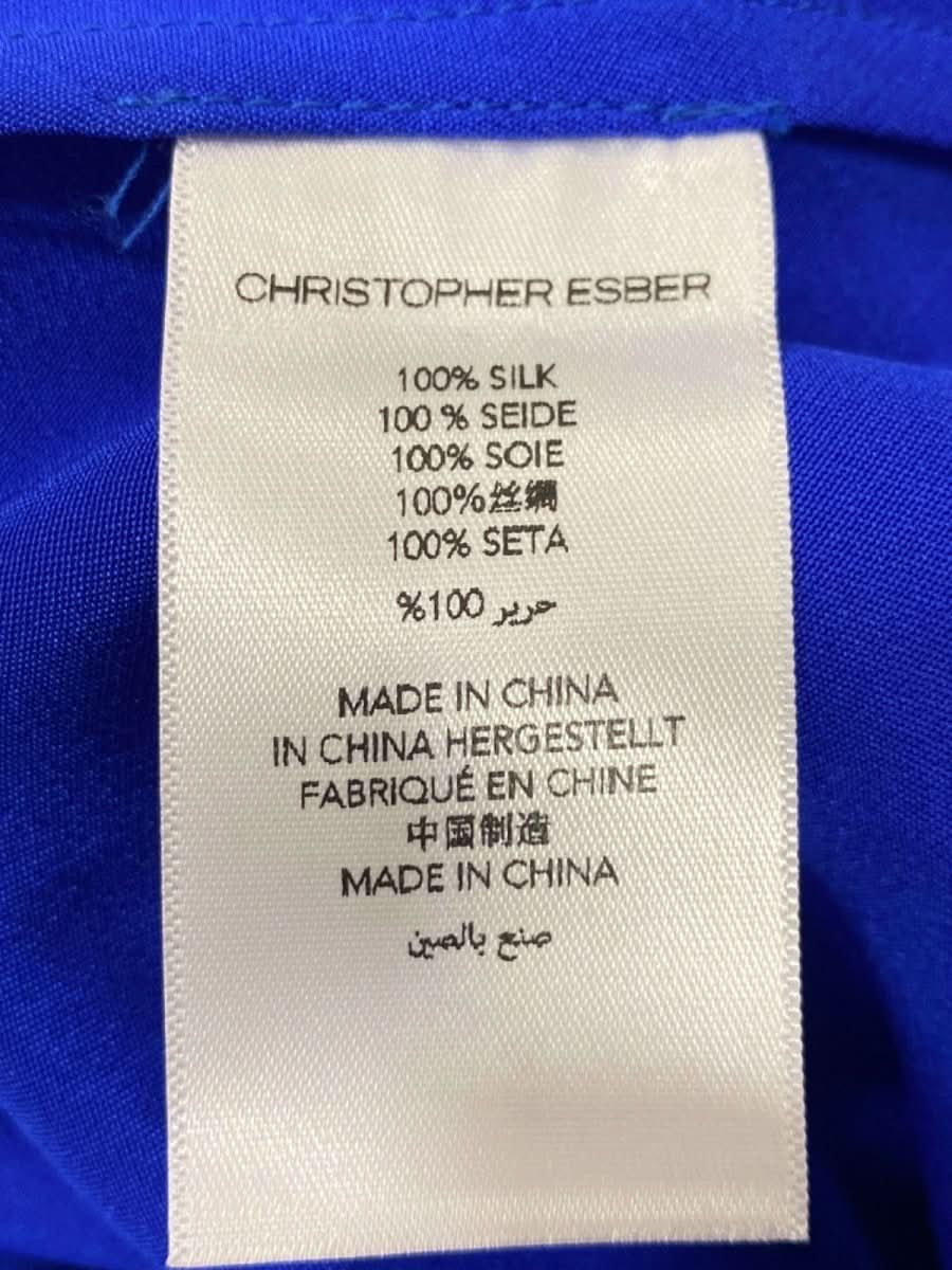 Christopher Esber Blue Silk Halterneck Dress UK 6 - Reliked