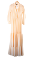 SALONI Orange Peach  Alexia Swiss-dot Chiffon Maxi Dress. UK 8