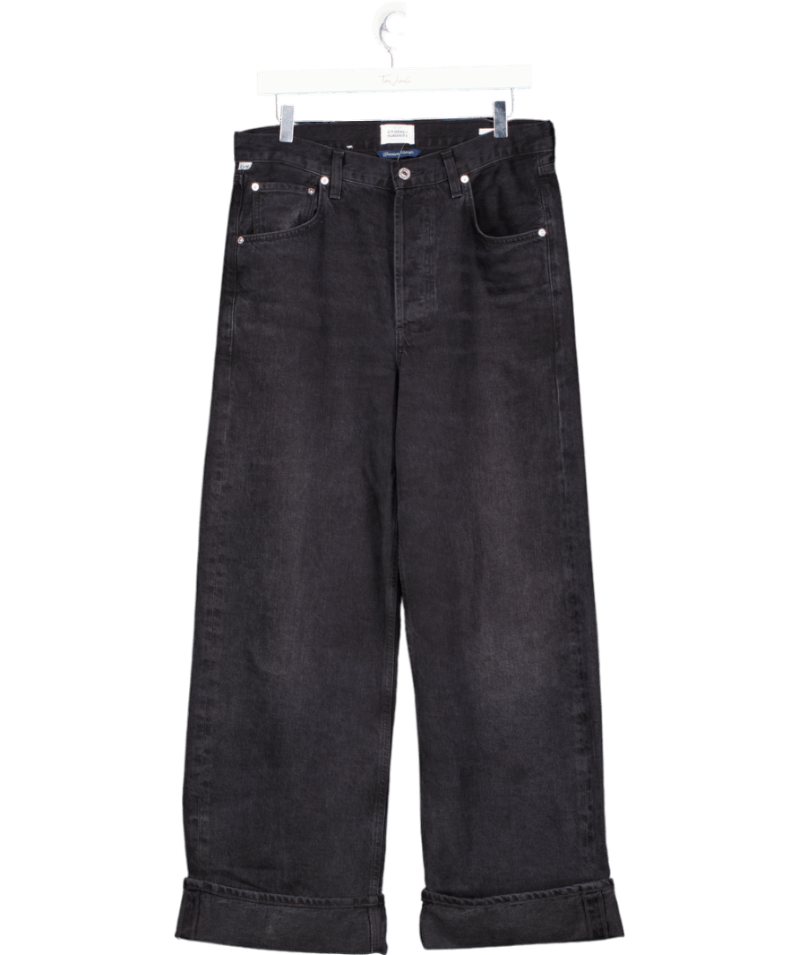 Citizens of Humanity Black Ayla Baggy Cuffed Crop Jeans W28 - Reliked