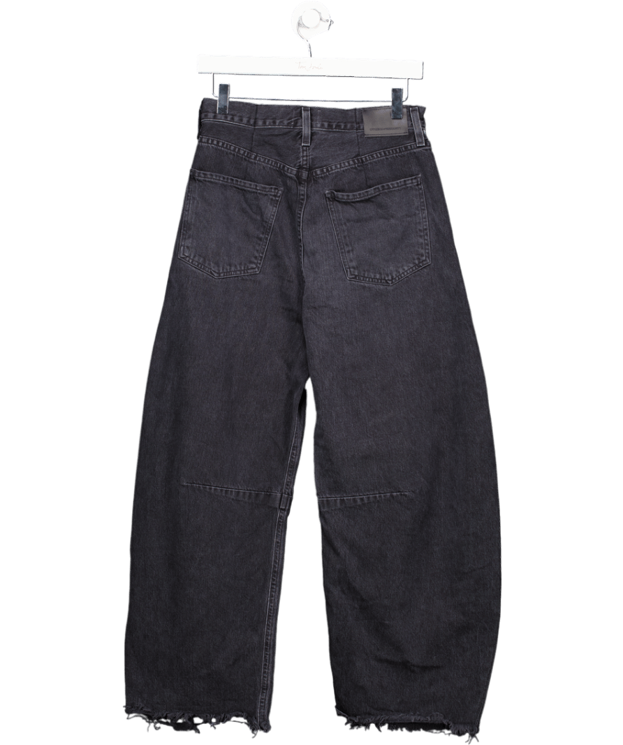 Citizens of Humanity Black Wash Raw Hem Horshoe Barrel Leg Jeans W25 - Reliked