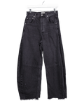 Citizens of Humanity Black Wash Raw Hem Horshoe Barrel Leg Jeans W25 - Reliked