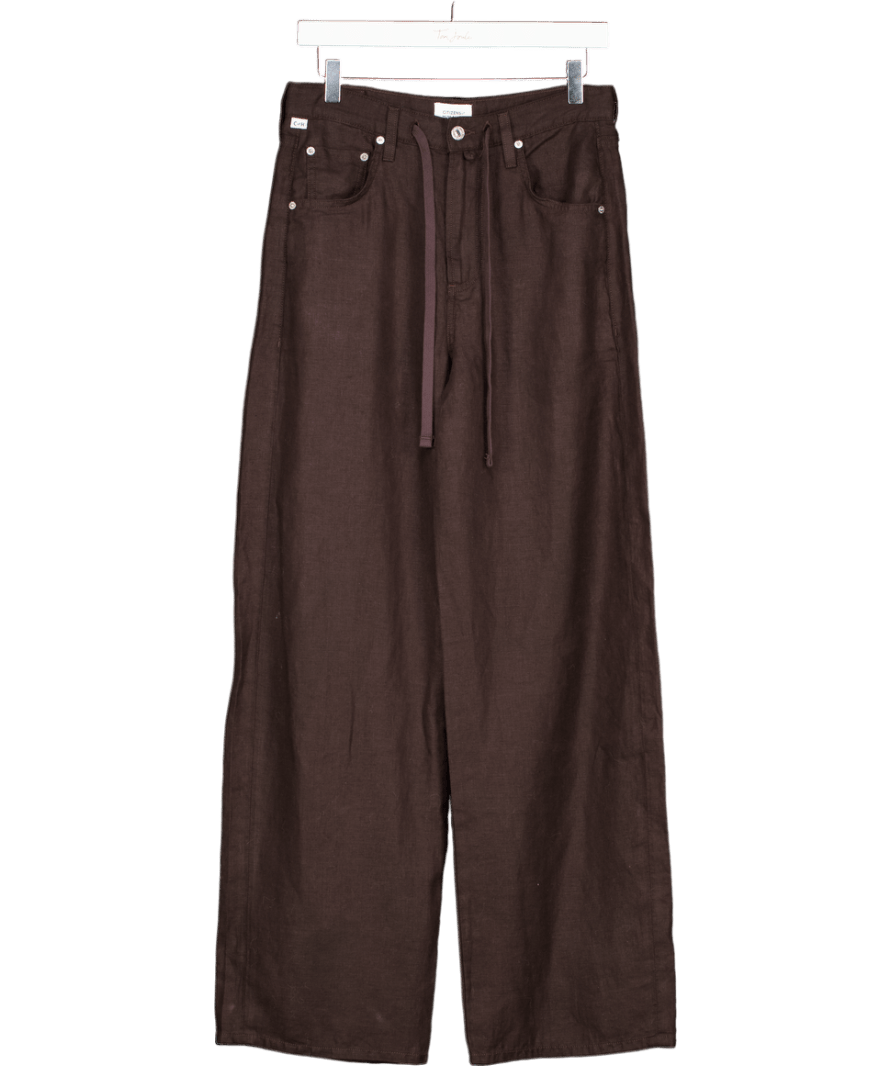 Citizens of Humanity Brown Brynn Linen Wide - leg Pants W25 - Reliked