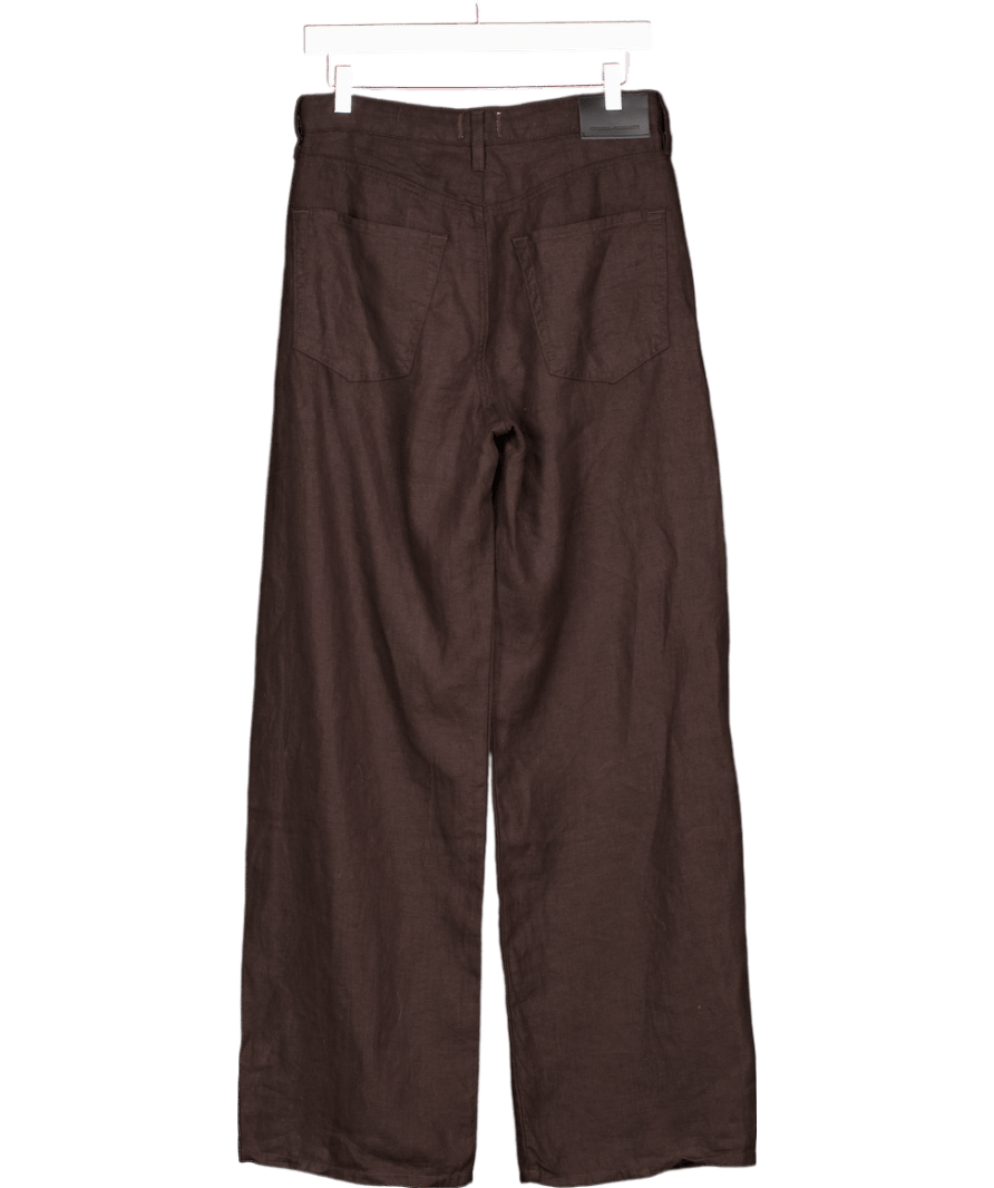 Citizens of Humanity Brown Brynn Linen Wide - leg Pants W25 - Reliked
