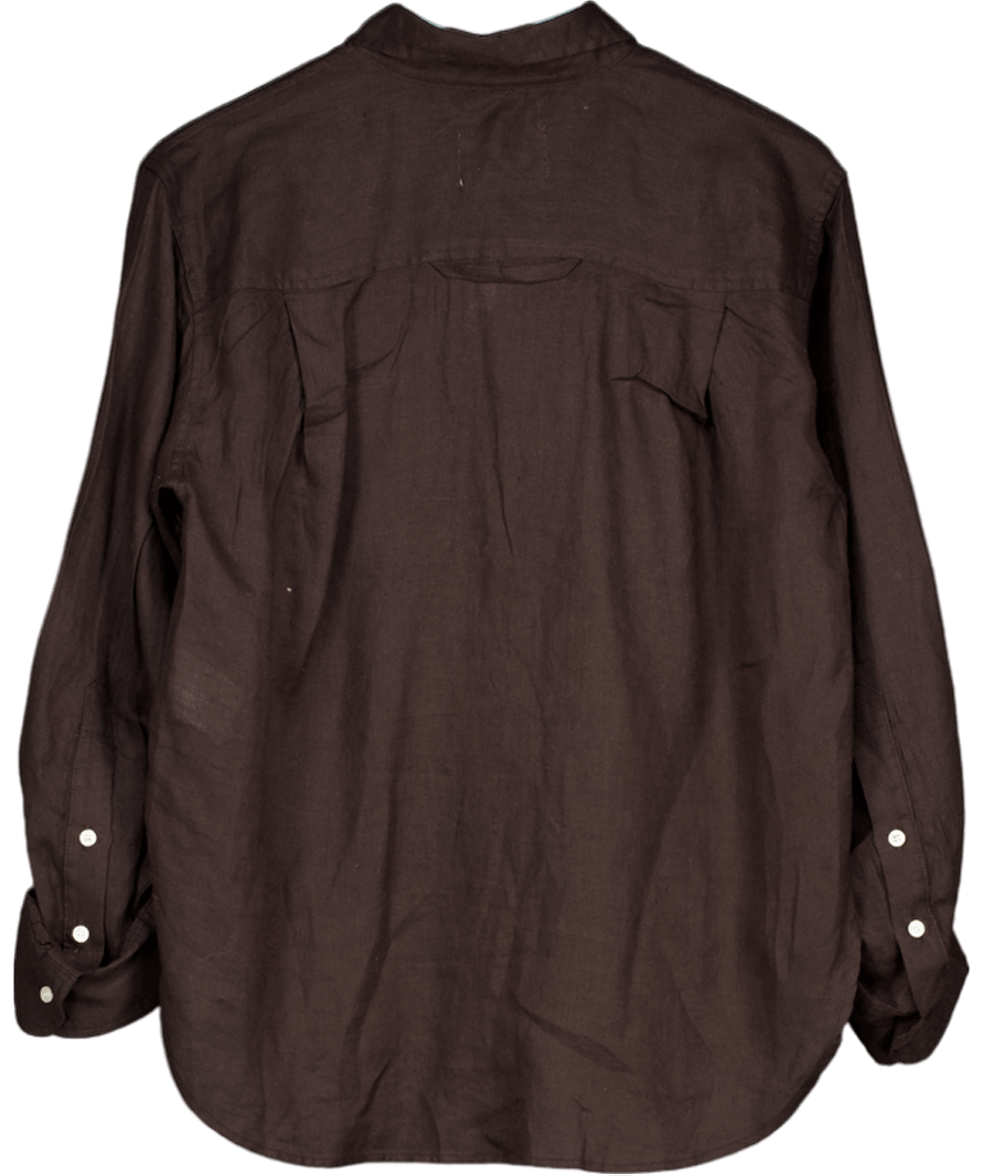 Citizens of Humanity Brown Kayla Linen Shirt UK S - Reliked
