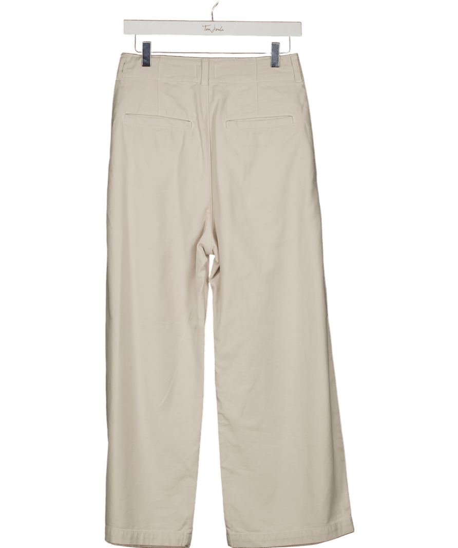 Citizens of Humanity Cream Payton Cropped Pleated Cotton - twill Boyfriend Pants W25 - Reliked
