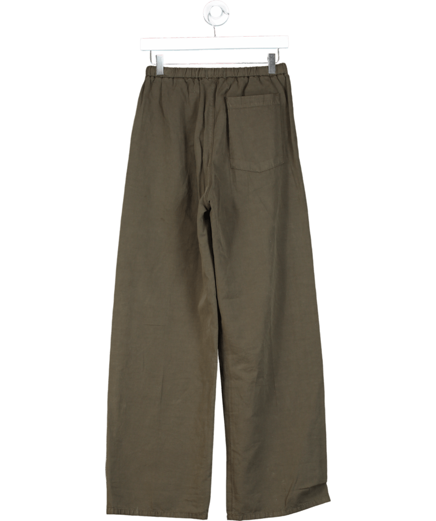 Citizens of Humanity Green Aurora Cotton And Linen Wide Leg Trousers UK XS - Reliked
