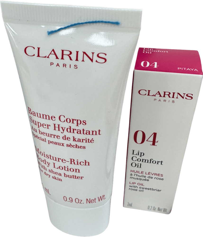 Clarins 3 - piece Travel Set With Pouch n/a - Reliked