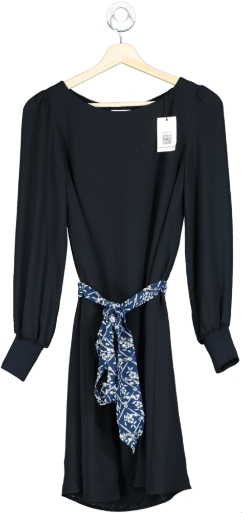 Claudie Pierlot Blue Ravageuse Belted Day Dress Fr34 UK 6 - Reliked