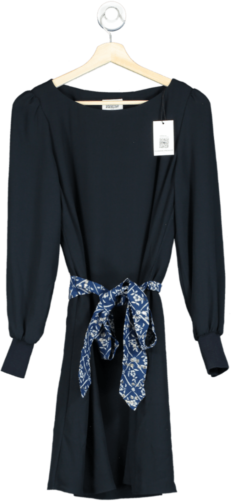 Claudie Pierlot Blue Ravageuse Belted Day Dress Fr36 UK 8 - Reliked
