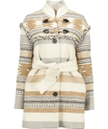 Claudie Pierlot Cream Wool Blend Belted Coat Fr34 UK 6 - Reliked