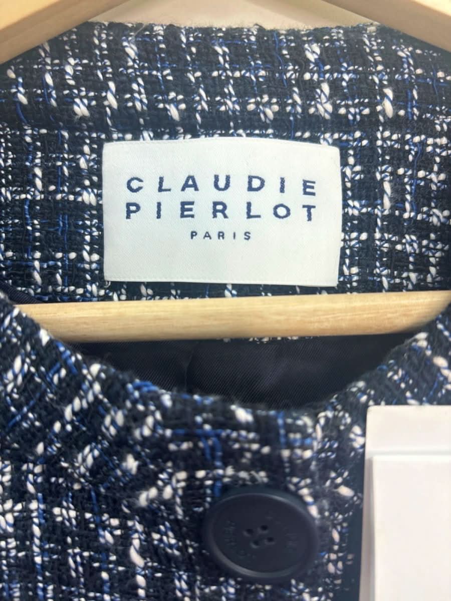 Claudie Pierlot Navy Blue Tweed Button - Up Jacket Size UK 12 - Reliked
