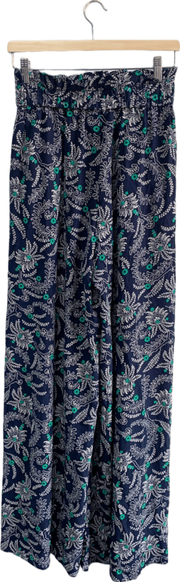 Claudie Pierlot Navy Floral Print Trousers 40UK 12 - Reliked