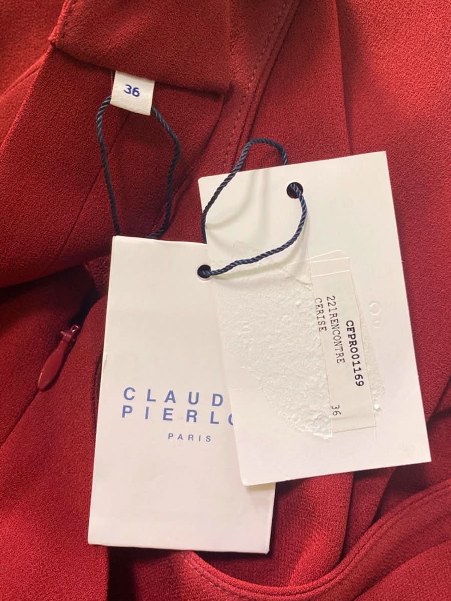 Claudie Pierlot Red Sleeveless V - Neck Dress EUR 36 UK 8 - Reliked